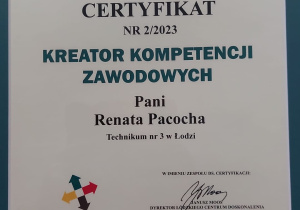 Certyfikat Kreatora Komptetencji