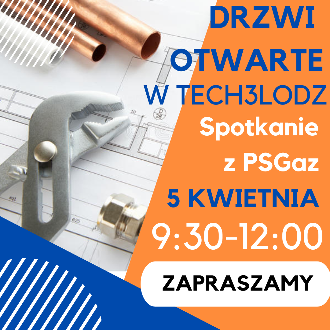 Grafika reklamująca DNi Otwarte w technikum nr 3, 5 kwietnia