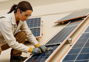 Obraz wygenerowany przy pomocy AI - technik energetyki odnawialnej