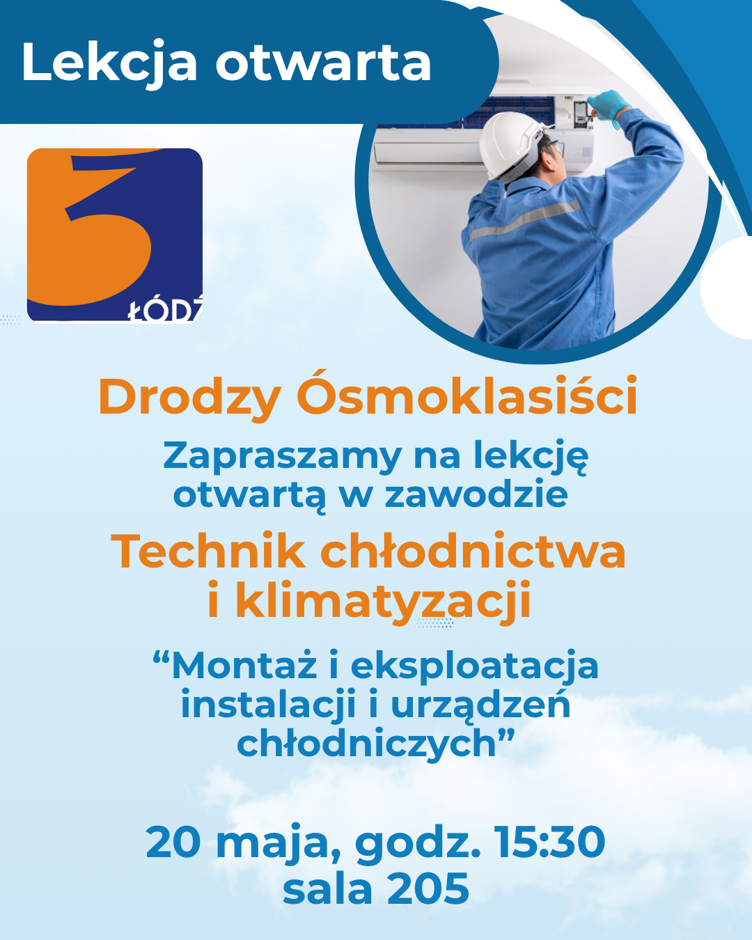 Plakat reklamujacyu lekcje otwarta