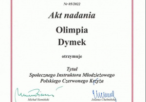 Dyplom uczestnika konkursu